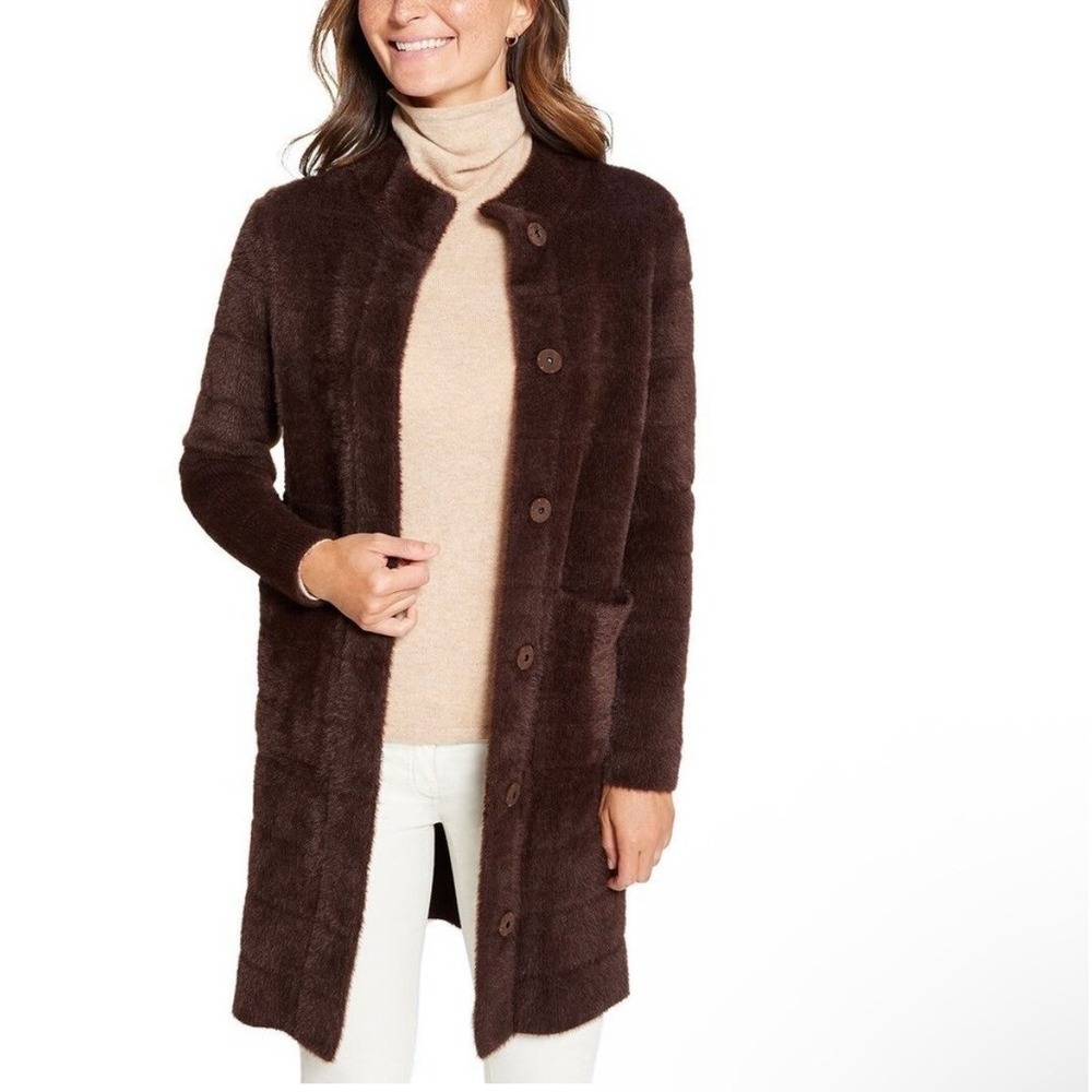 J.McLaughlin‎ Tripp Sweater Coat Faux Fur Brown XS